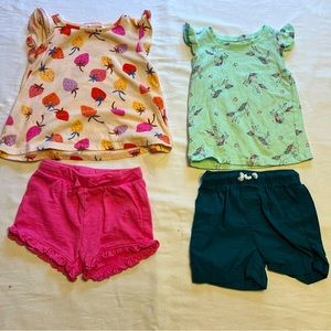 Toddler Girl t-shirt and shorts playsets